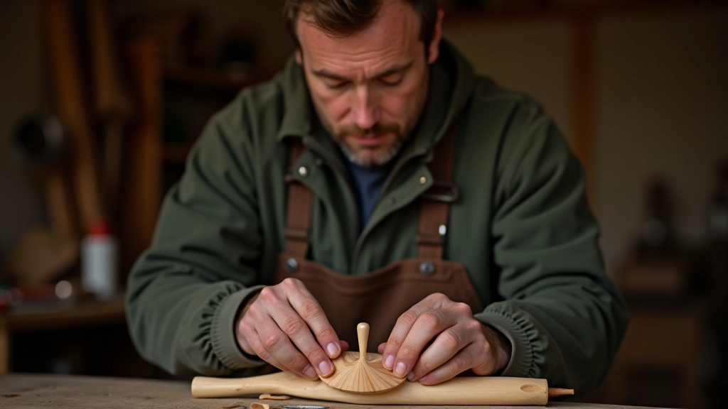 Woodcraft instructor demonstrating hand carving techniques to workshop group